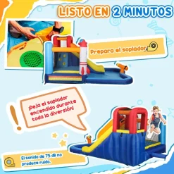 Castillo hinchable 5 en 1 con piscina y tobogán