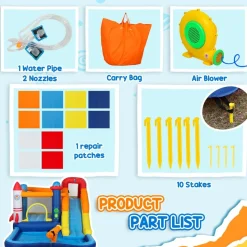 Castillo hinchable 5 en 1 con piscina y tobogán