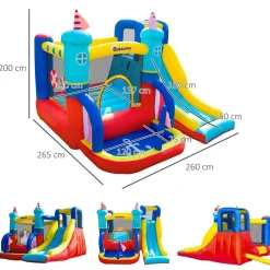 Castillo Hinchable con tobogán 265 cm Outsunny