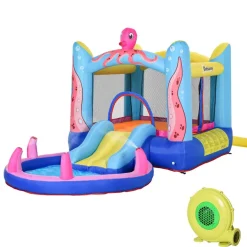 Castillo Hinchable Pulpo con tobogán 360 cm Outsunny