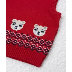 Chaleco bebé rojo con bordados