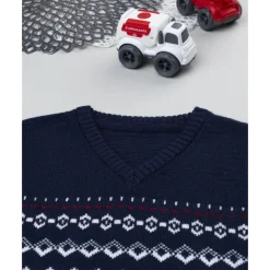 Chaleco de niño azul con bordados