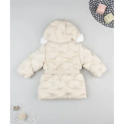 Chaqueta beige con pelo sintético para niña