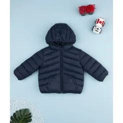 Chaqueta con capucha para niño azul marino