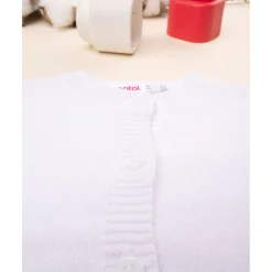 Chaqueta de punto blanca tricot conjunto de bebé
