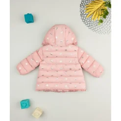 Chaqueta niña rosa con capucha