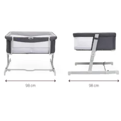 Chicco - Cuna de colecho gemelar Next2Me Twins gris