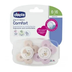 Chicco - Pack 2 Chupetes Physio Comfort silicona 6-16M Rosa