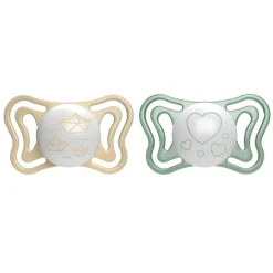 Chicco - Pack 2 chupetes Physio Light Glow 2-6M