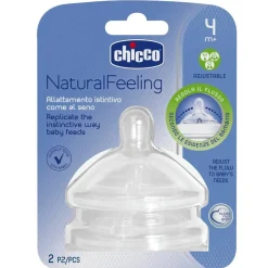 Chicco - Pack 2 tetinas NaturalFeeling - Flujo regulable