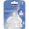 Chicco - Pack 2 tetinas NaturalFeeling - Flujo papilla
