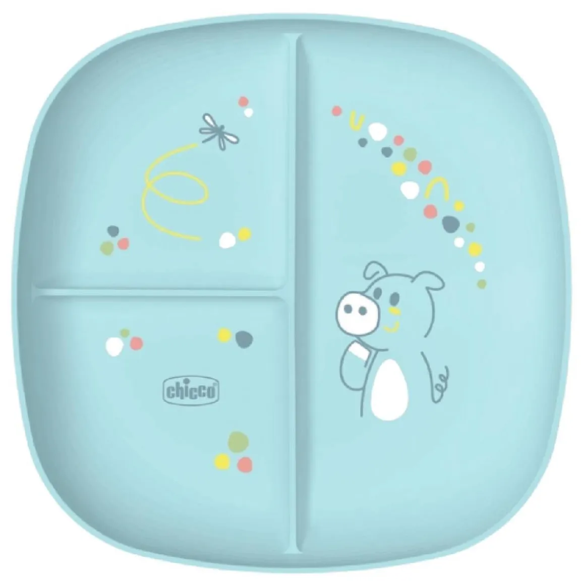 Chicco - Plato con compartimentos 12M - Azul