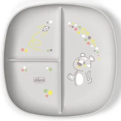 Chicco - Plato con compartimentos 12M - Gris