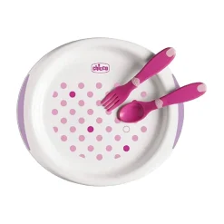 Chicco - Set de comida rosa + 12 meses