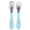 Chicco - Set de Cubiertos Acero Inoxidable 18M - Azul
