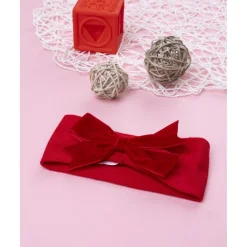 Cinta para el pelo bebé roja con lazo