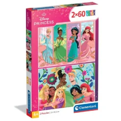 Clementoni - 2 puzzles 60 piezas - Princesas Disney