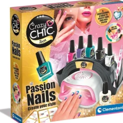 Clementoni - Caja de manicura Crazy Chic con decoraciones y esmalte de uñas ㅤ