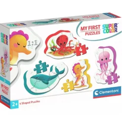 Clementoni - Mis primeros Puzzles Progresivos 3-6-9-12 - Vida Marina