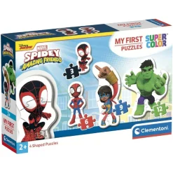 Clementoni - Mis primeros Puzzles Progresivos 3-6-9-12 - Spidey y su Superequipo