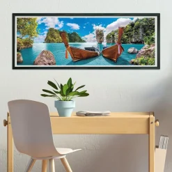 Clementoni - Puzzle panorámico de 1000 piezas, Bahía de Phuket ㅤ