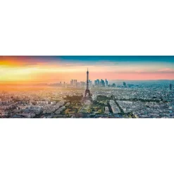 Clementoni - Puzzle panorámico de 1000 piezas, paisajes de ciudades, Skyline de París ㅤ