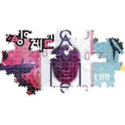 Clementoni - Puzzle panorámico del juego del calamar 1000 piezas ㅤ