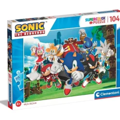Clementoni - Sonic the Hedgehog - Puzzle 104 Piezas Sonic Y Sus Amigos ㅤ