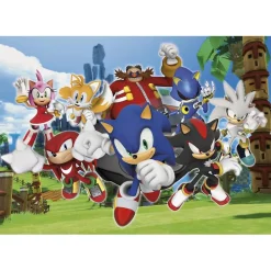 Clementoni - Sonic the Hedgehog - Puzzle 104 Piezas Sonic Y Sus Amigos ㅤ