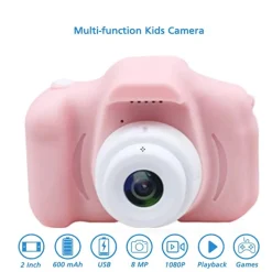 Cámara digital infantil rosa