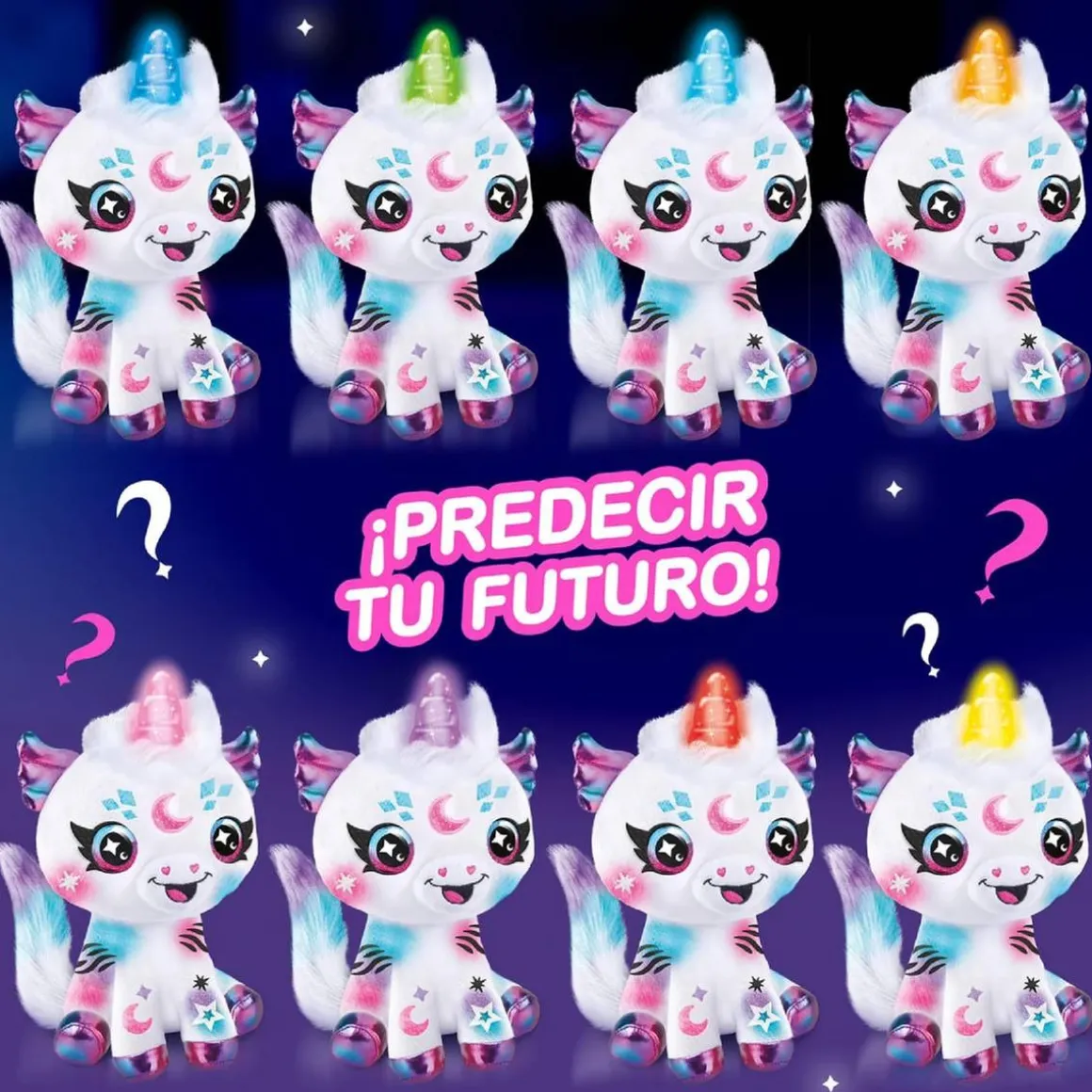 Colorea tu unicornio mágico con cuerno luminoso