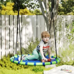 Columpio exterior para niños Azul