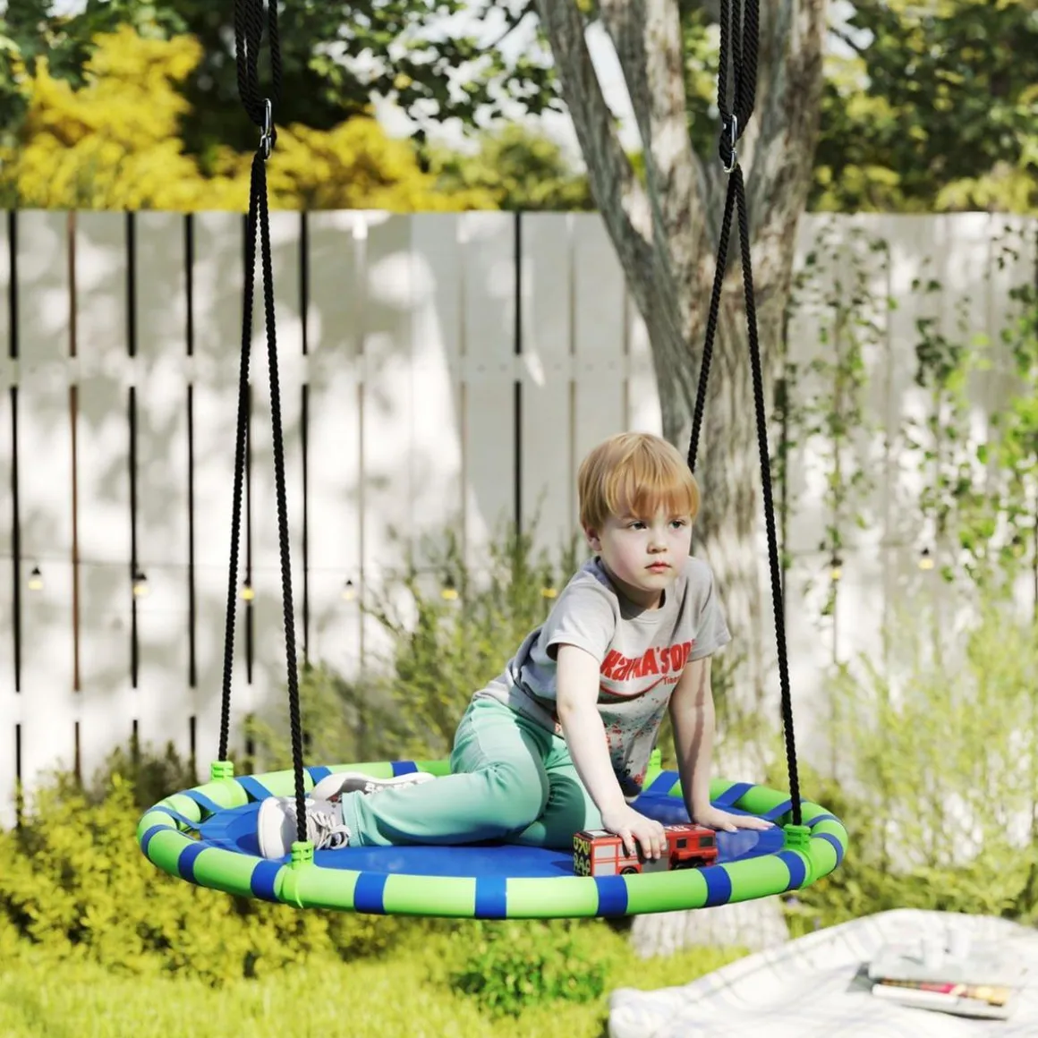 Columpio exterior para niños Azul