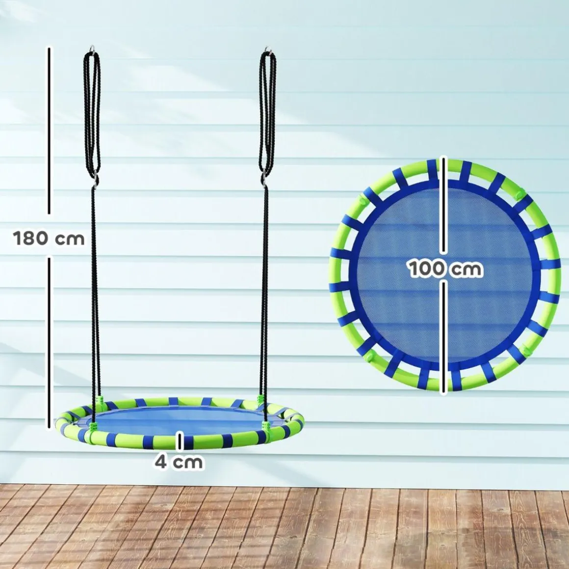Columpio exterior para niños Azul