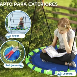 Columpio exterior para niños Azul