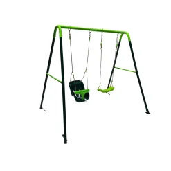 Columpio metálico doble Olea + asiento bebé