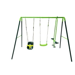 Columpio metálico triple Gingo + asiento bebé