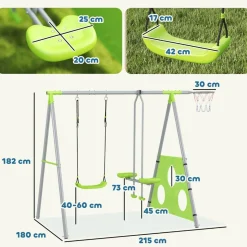 Conjunto de columpios 4 en 1 Verde