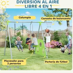 Conjunto de columpios 4 en 1 Verde
