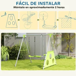 Conjunto de columpios 4 en 1 Verde