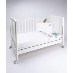 Conjunto de cuna de 3 piezas unisex "Trenecitos"