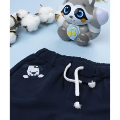 Conjunto felpa niño gris y azul con perrito