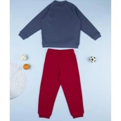 Conjunto jogging azul y burdeos para niño