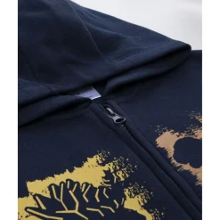 Conjunto jogging azul y verde con capucha para niño