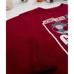 Conjunto jogging burdeos y azul para niño