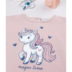 Conjunto jogging niña rosa y azul con unicornios