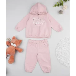 Conjunto jogging niña rosa "happy forever"