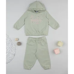 Conjunto jogging niña verde "Happy"