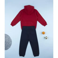 Conjunto jogging niño burdeos/azul capucha