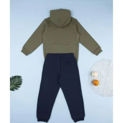 Conjunto jogging niño verde y azul con capucha